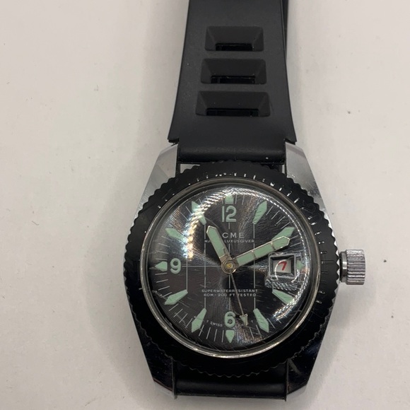 Vintage Mens ACME/ Lucerne Dive Watch W/ Date Just